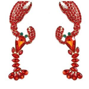 🦞 Betsey Johnson NEW Multi crystal lobster earrings 🦞